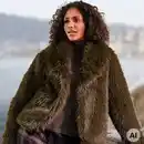 Bild 1 von Damen-Kunstfell-Jacke mit Reverskragen