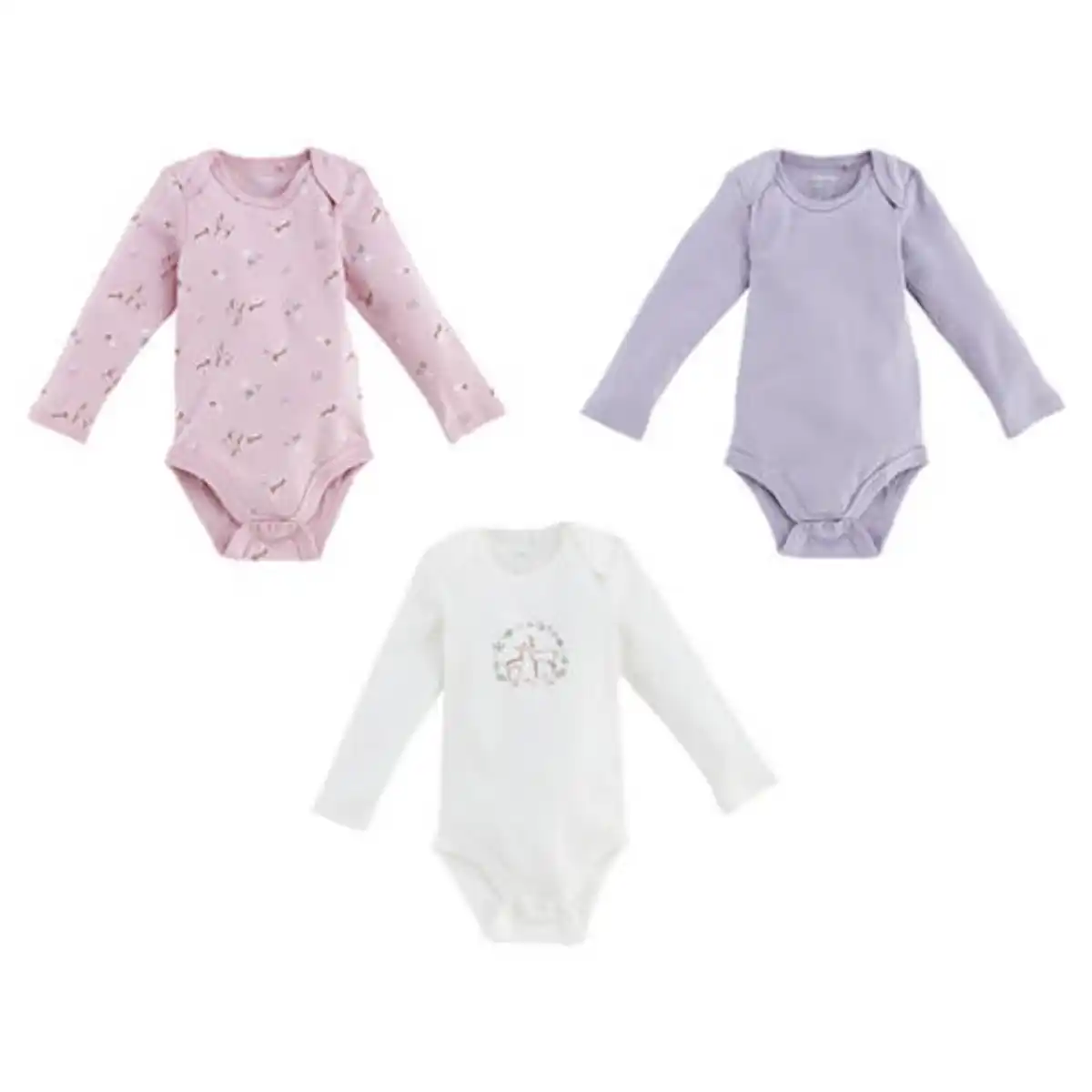Bild 1 von LILY & DAN Baby Body 3er-Set, Weiß/Pink/Lila, 62/68