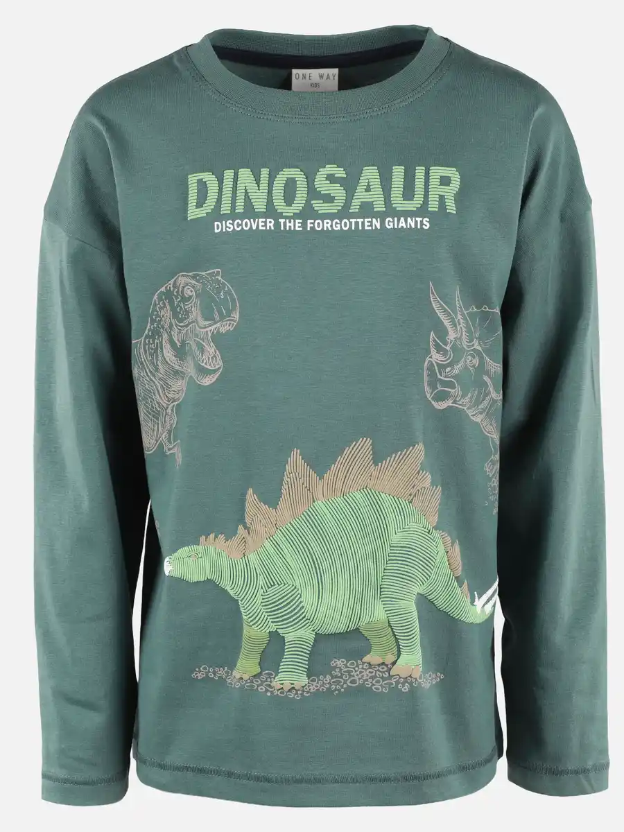 Bild 1 von Jungen Langarmshirt mit Dino-Print Grün