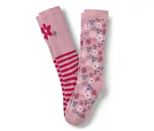 2 Paar Kinder-Gummistiefel-Socken, geblümt