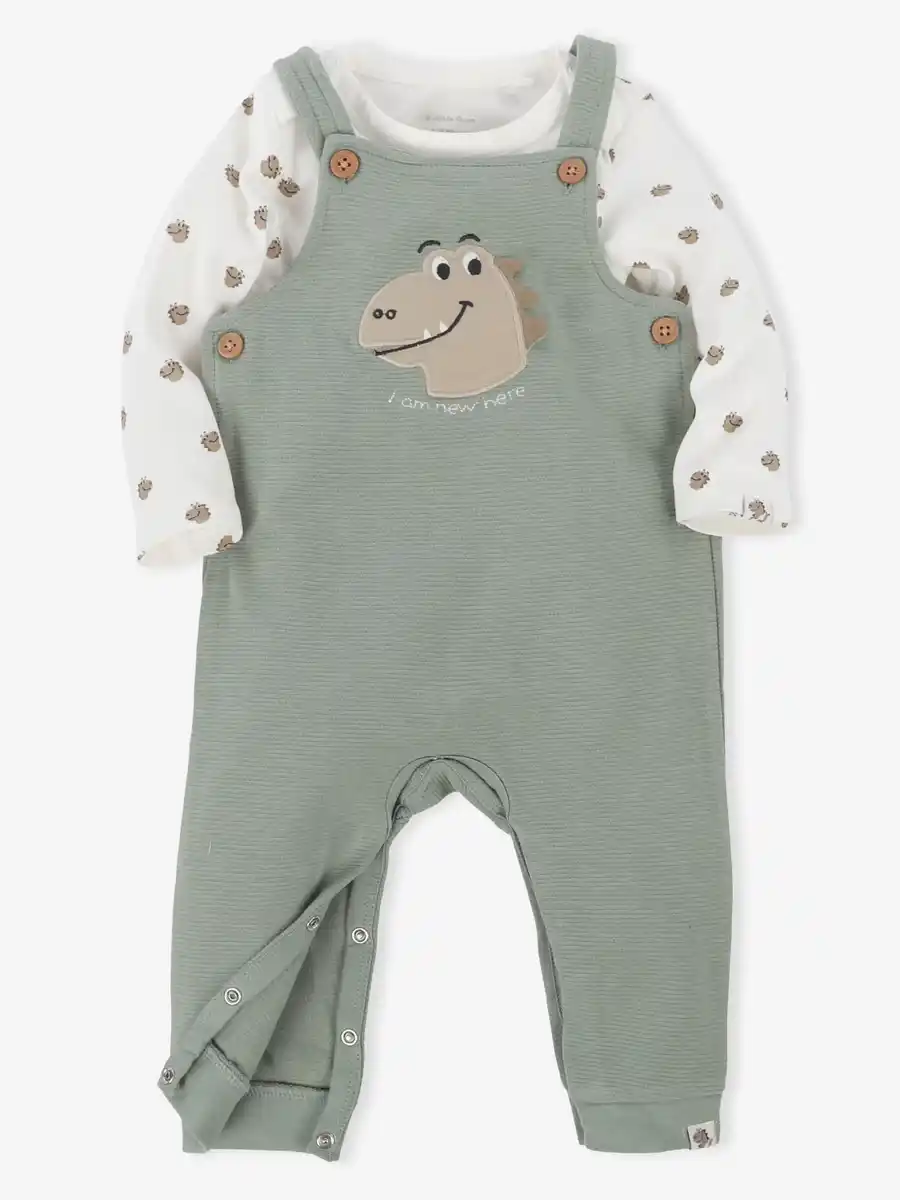 Bild 3 von Baby Jungen 2teiliges Set bestehend aus Body und Latzhose Grün