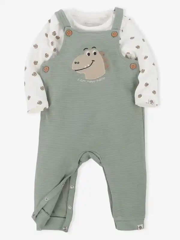 Bild 3 von Baby Jungen 2teiliges Set bestehend aus Body und Latzhose Grün