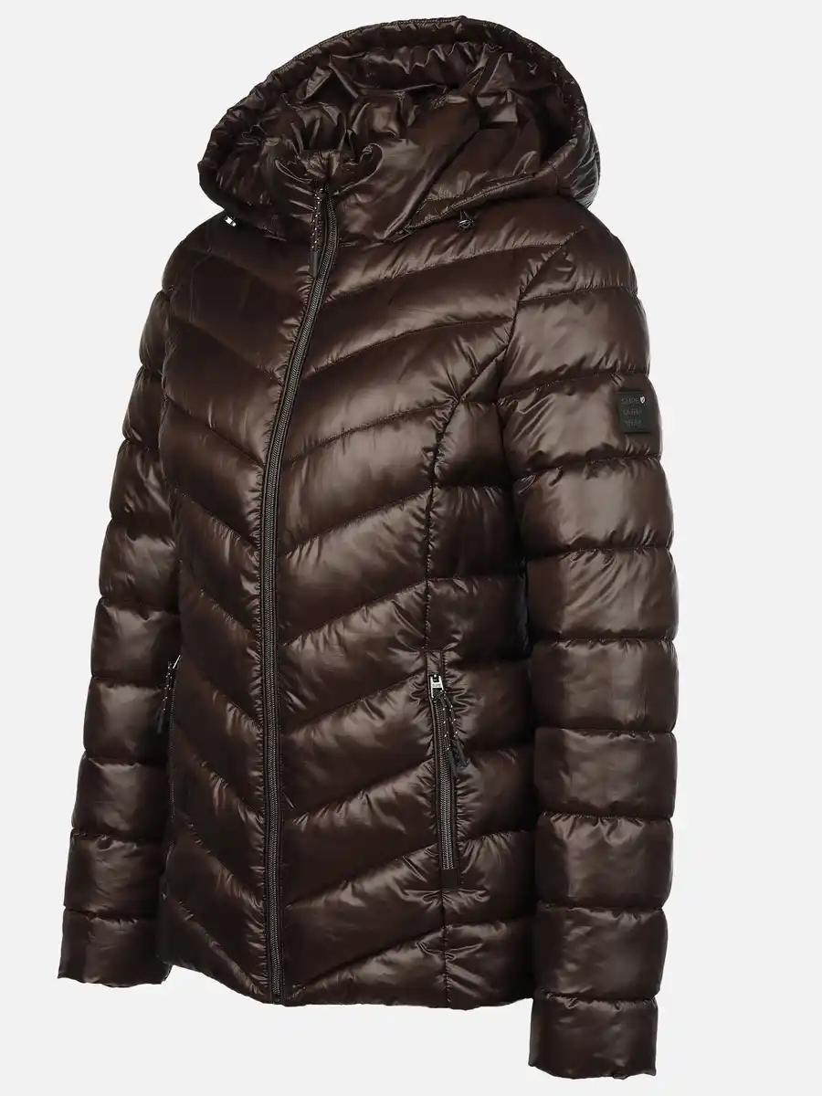 Bild 3 von Damen Steppjacke mit abnehmbarer Kapuze Braun