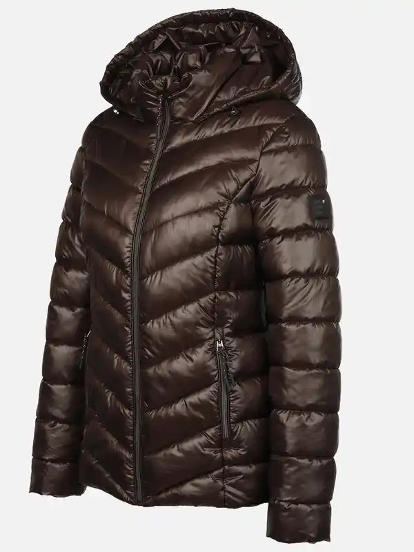 Bild 3 von Damen Steppjacke mit abnehmbarer Kapuze Braun