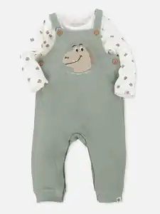 Baby Jungen 2teiliges Set bestehend aus Body und Latzhose Grün