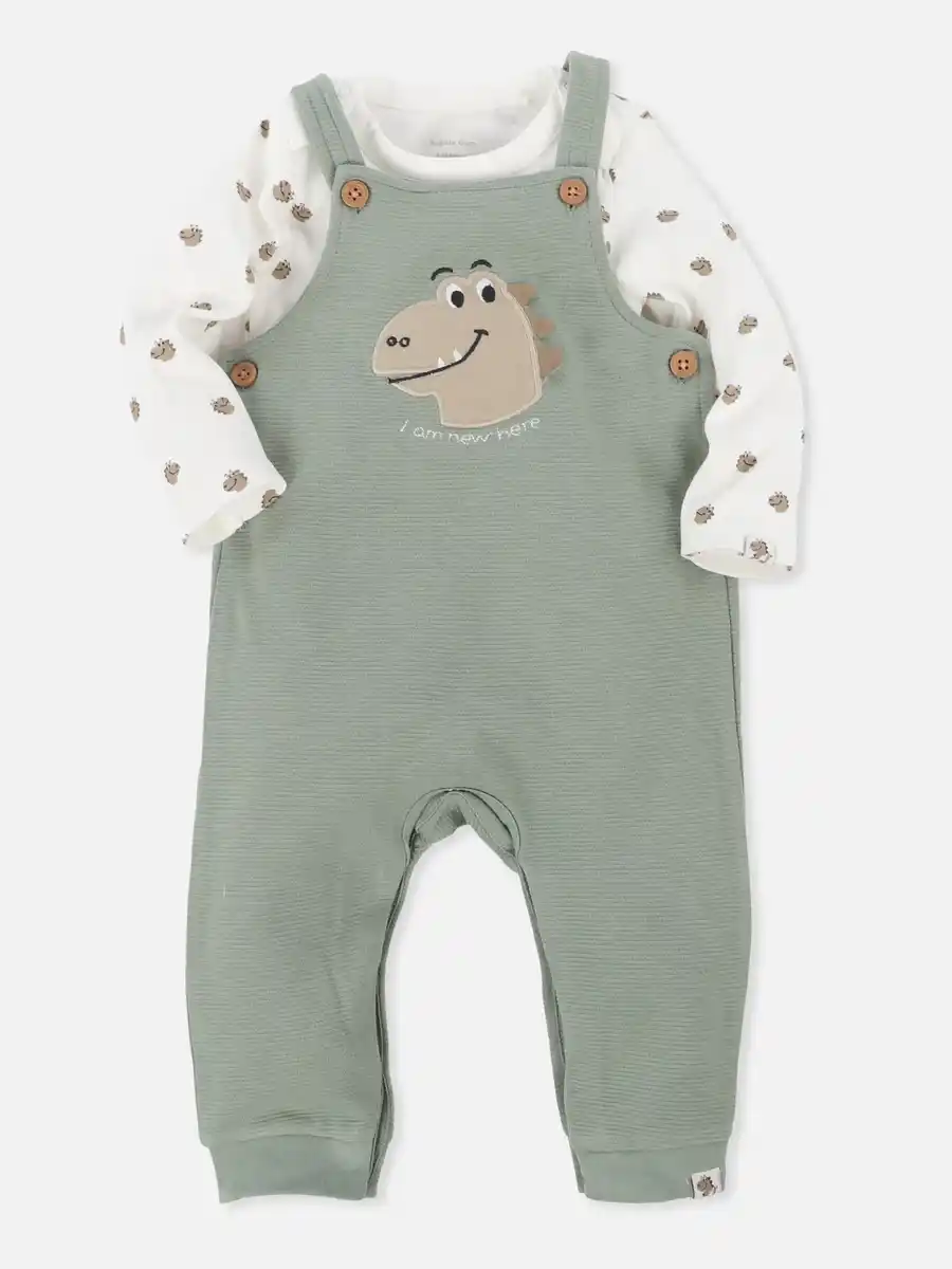 Bild 1 von Baby Jungen 2teiliges Set bestehend aus Body und Latzhose Grün