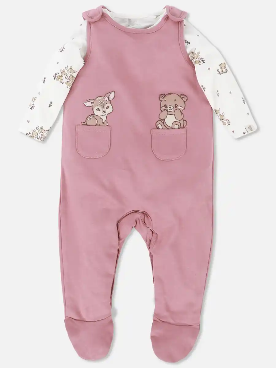 Bild 1 von Baby Mädchen Strampler Set mit Langarmbody Rosa