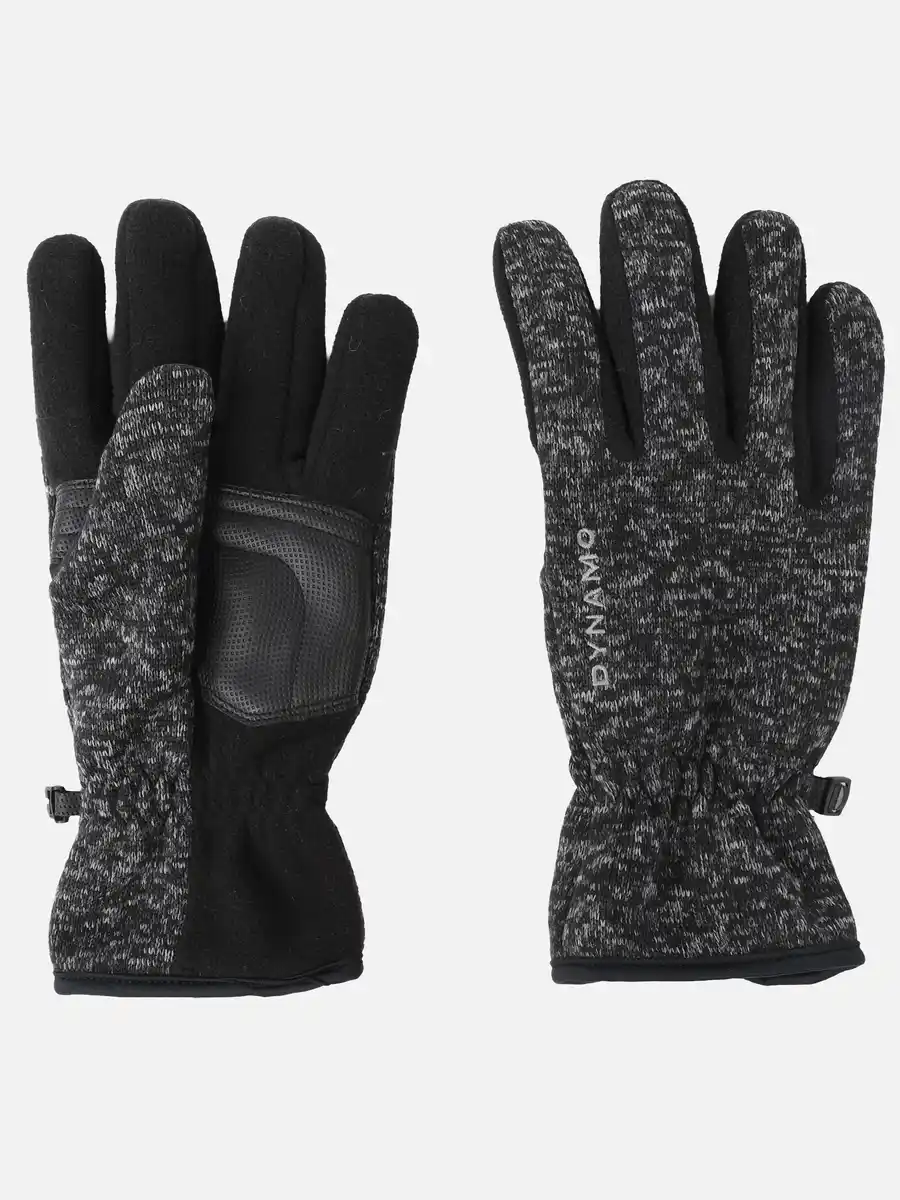 Bild 2 von Herren Handschuhe Fleece mit Kunstleder Schwarz