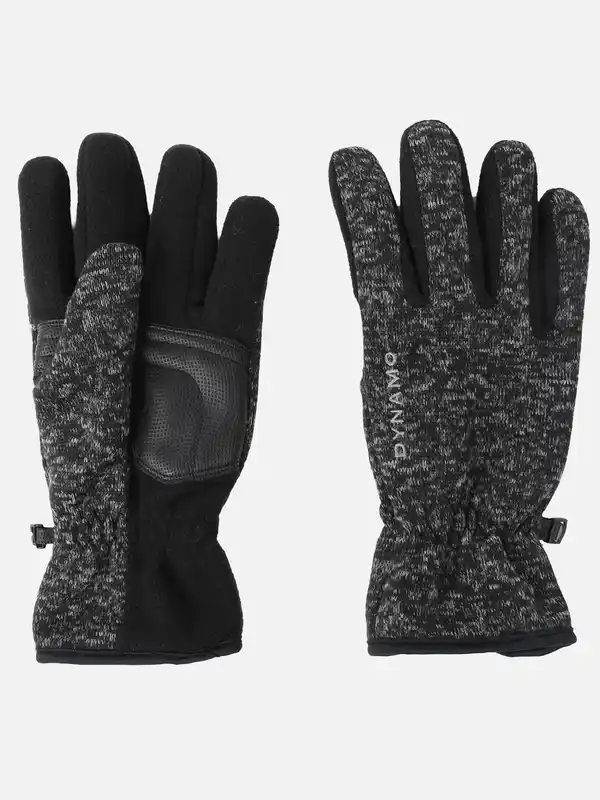 Bild 2 von Herren Handschuhe Fleece mit Kunstleder Schwarz