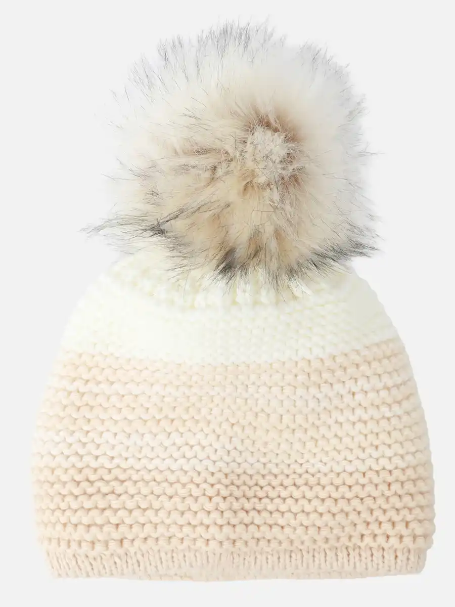 Bild 2 von Damen Mütze mit Bommel Beige