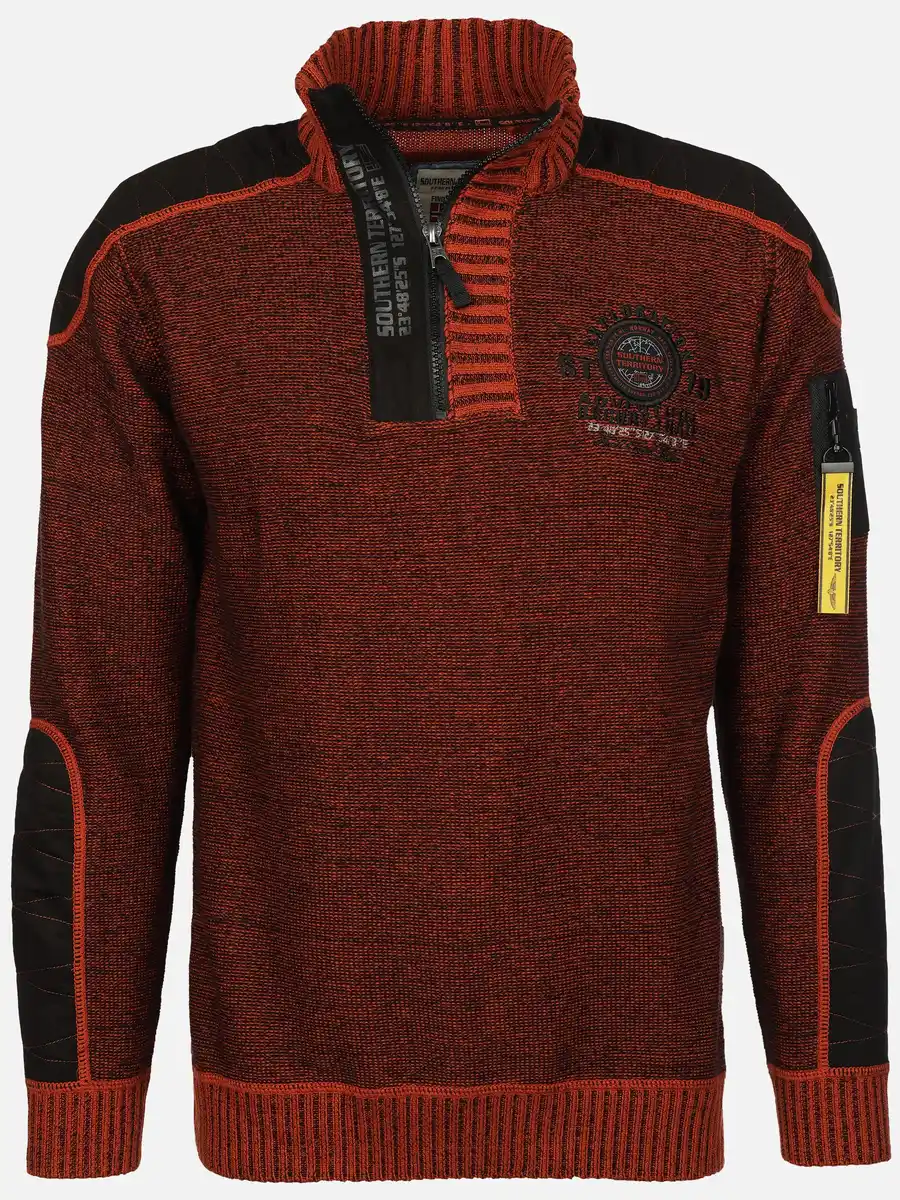 Bild 1 von Herren Stricktroyer mit Stickerei Orange