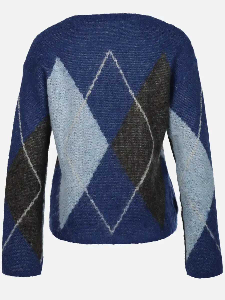 Bild 2 von Damen Strickpullover mit Rauten Blau