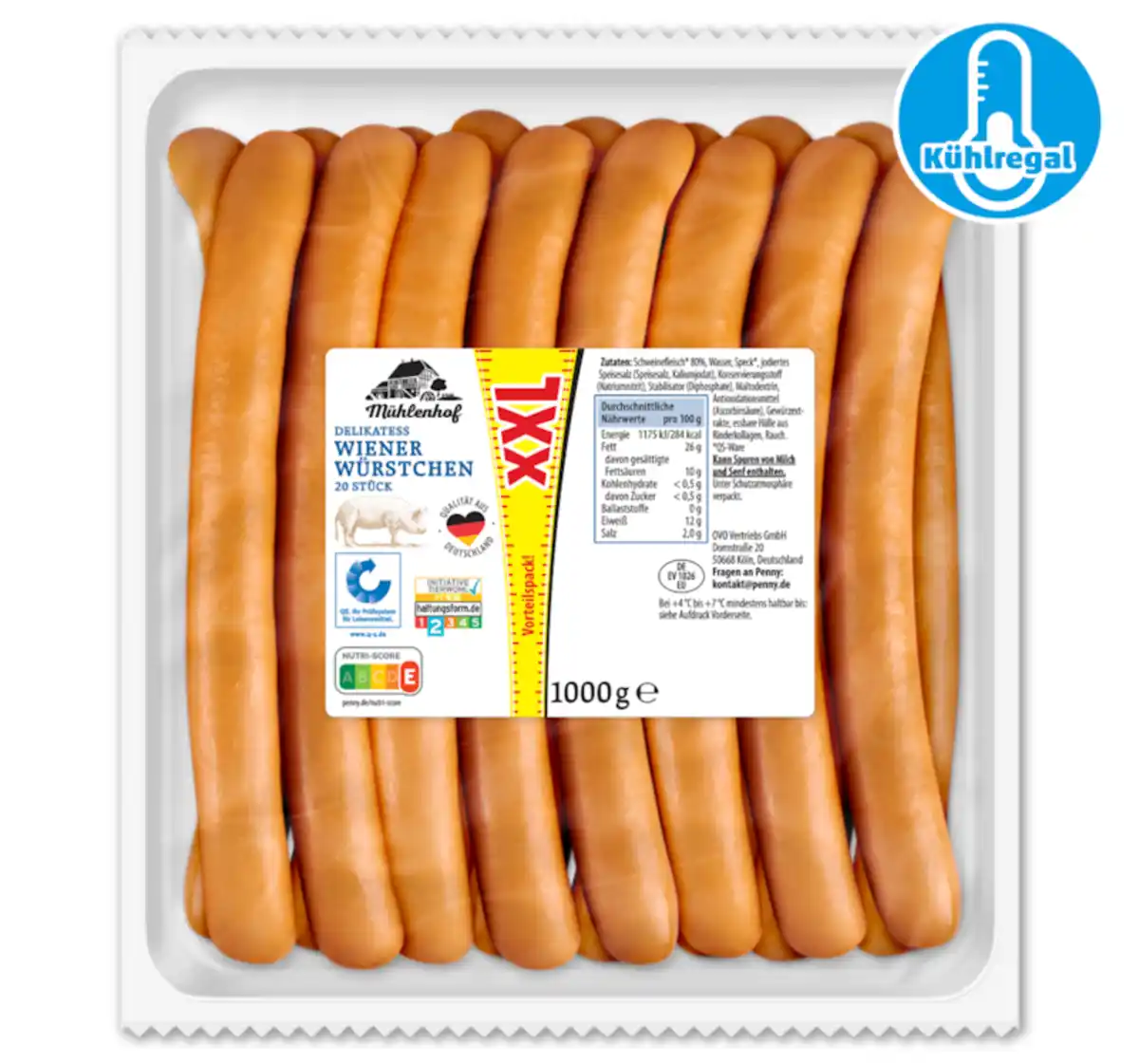 Bild 1 von MÜHLENHOF Delikatess Wiener Würstchen XXL*