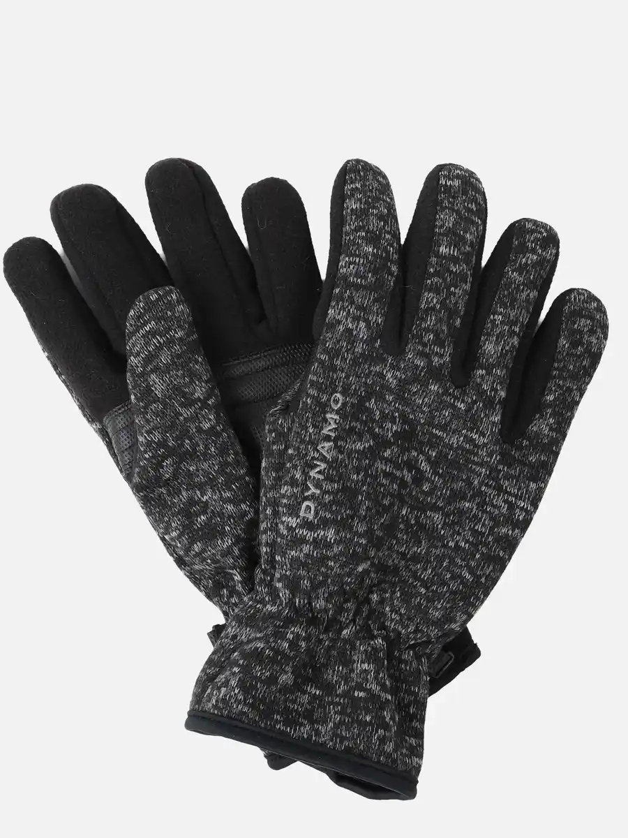 Bild 1 von Herren Handschuhe Fleece mit Kunstleder Schwarz