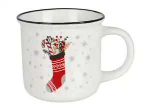 Weihnachts-Kaffeebecher Emaille-Optik