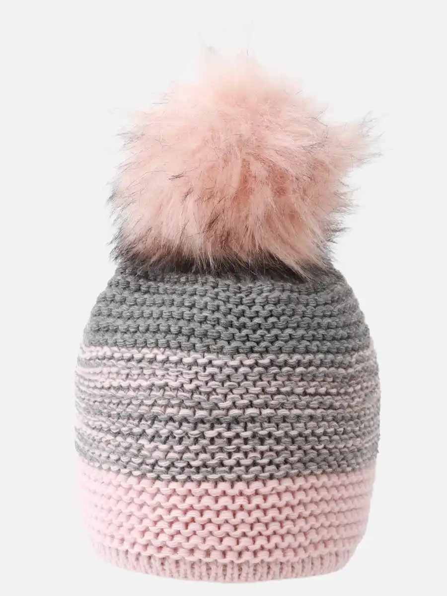 Bild 1 von Damen Mütze mit Bommel Rosa
