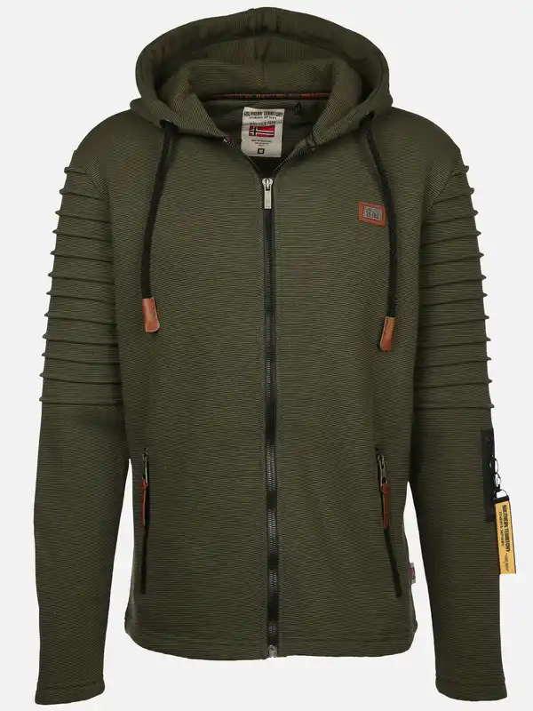 Bild 2 von Herren Bikersweatjacke mit Kapuze Braun