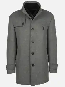 Herren Wollmantel im 2in1 Look Grau