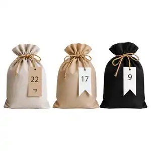 HOME CREATION Adventskalender Bastelset, Jute-Schnurbeutel, Traditionell