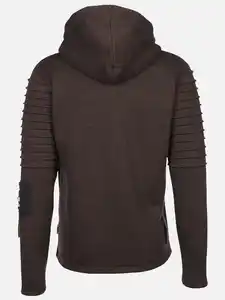 Herren Bikersweatjacke mit Kapuze Braun