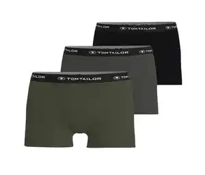 3 Tom Tailor Slipboxer »Buffer«, dunkelgrün meliert