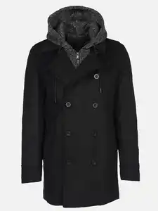 Herren Mantel im 2in1 Look Schwarz
