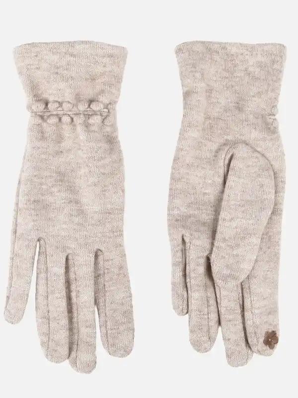 Bild 2 von Damen Strick-Handschuhe Beige