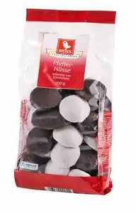 Pfeffernüsse teilweise glasiert und mit Zartbitterschokolade