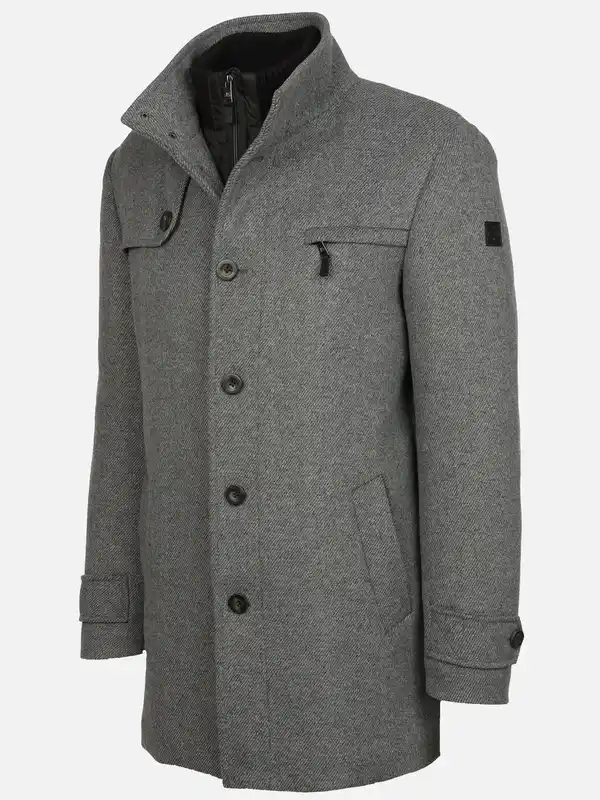Bild 3 von Herren Wollmantel im 2in1 Look Grau
