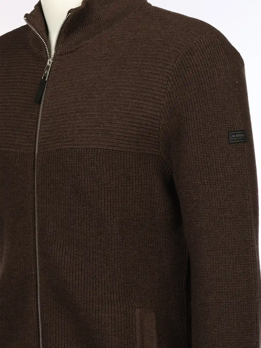 Bild 3 von Herren Strickcardigan mit Reißverschluss Braun