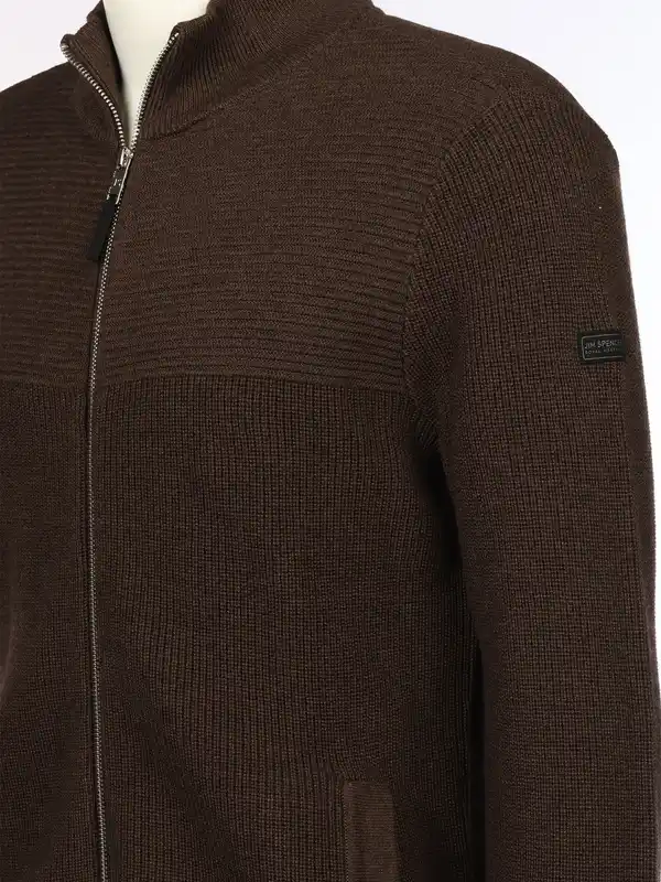Bild 3 von Herren Strickcardigan mit Reißverschluss Braun
