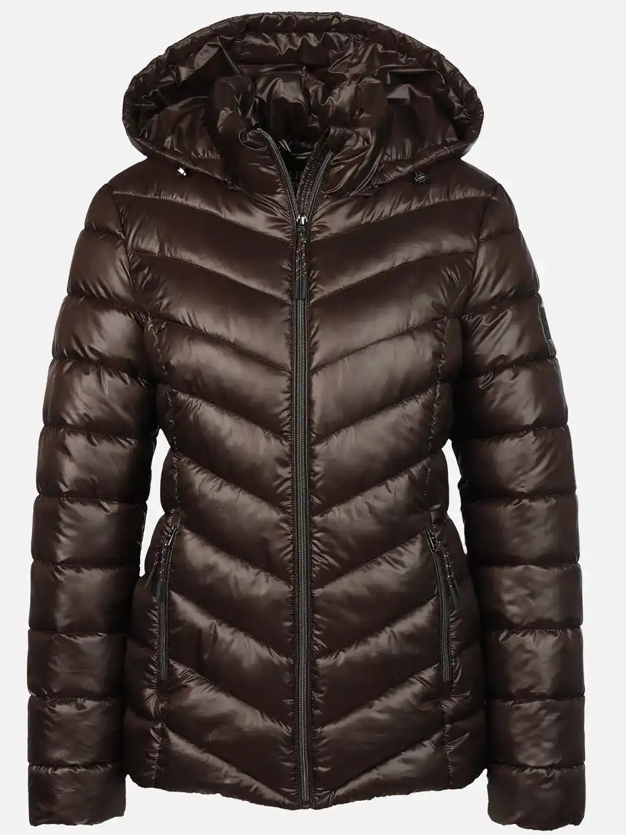 Bild 1 von Damen Steppjacke mit abnehmbarer Kapuze Braun