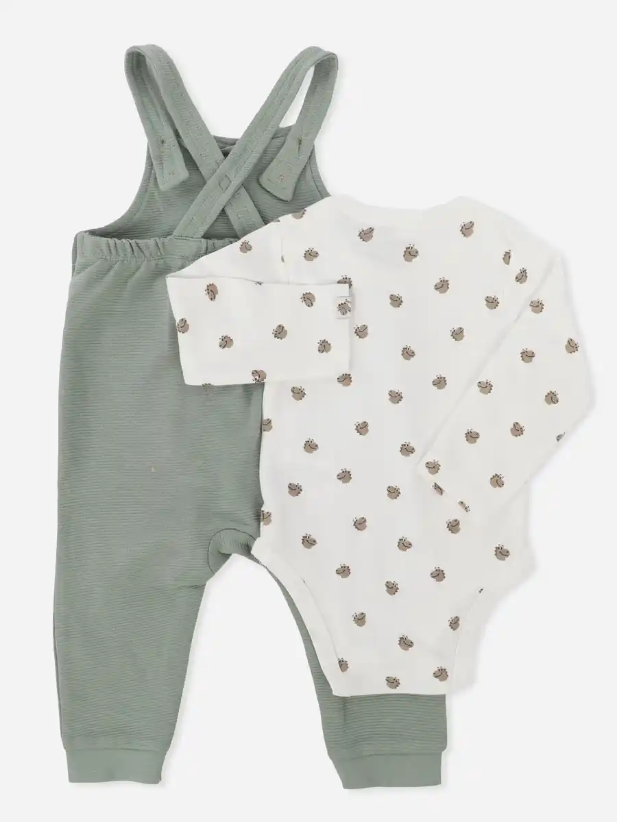 Bild 2 von Baby Jungen 2teiliges Set bestehend aus Body und Latzhose Grün