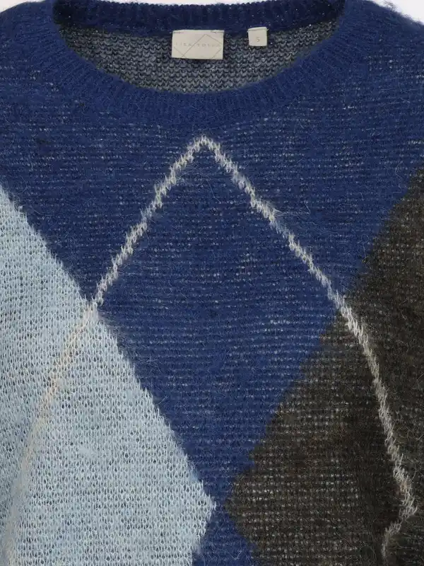 Bild 3 von Damen Strickpullover mit Rauten Blau