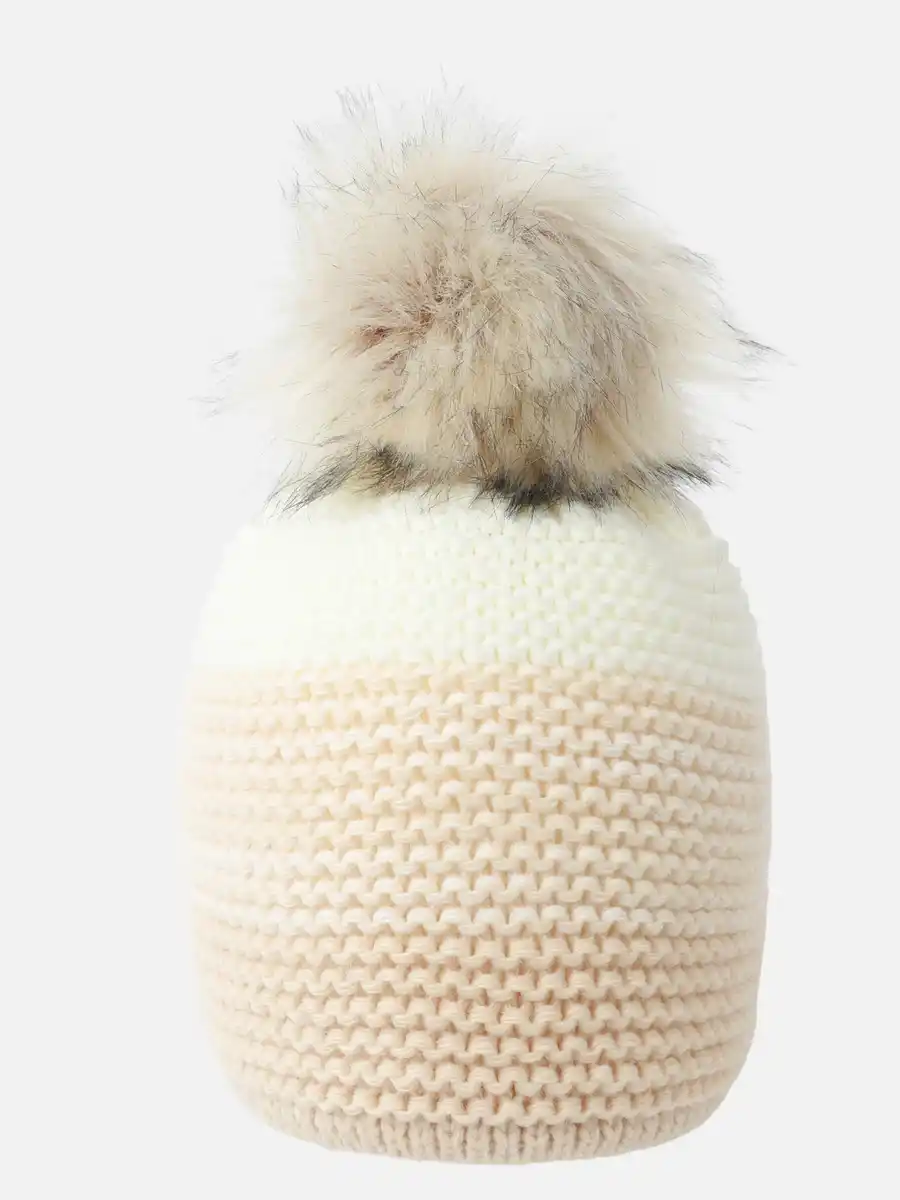 Bild 1 von Damen Mütze mit Bommel Beige
