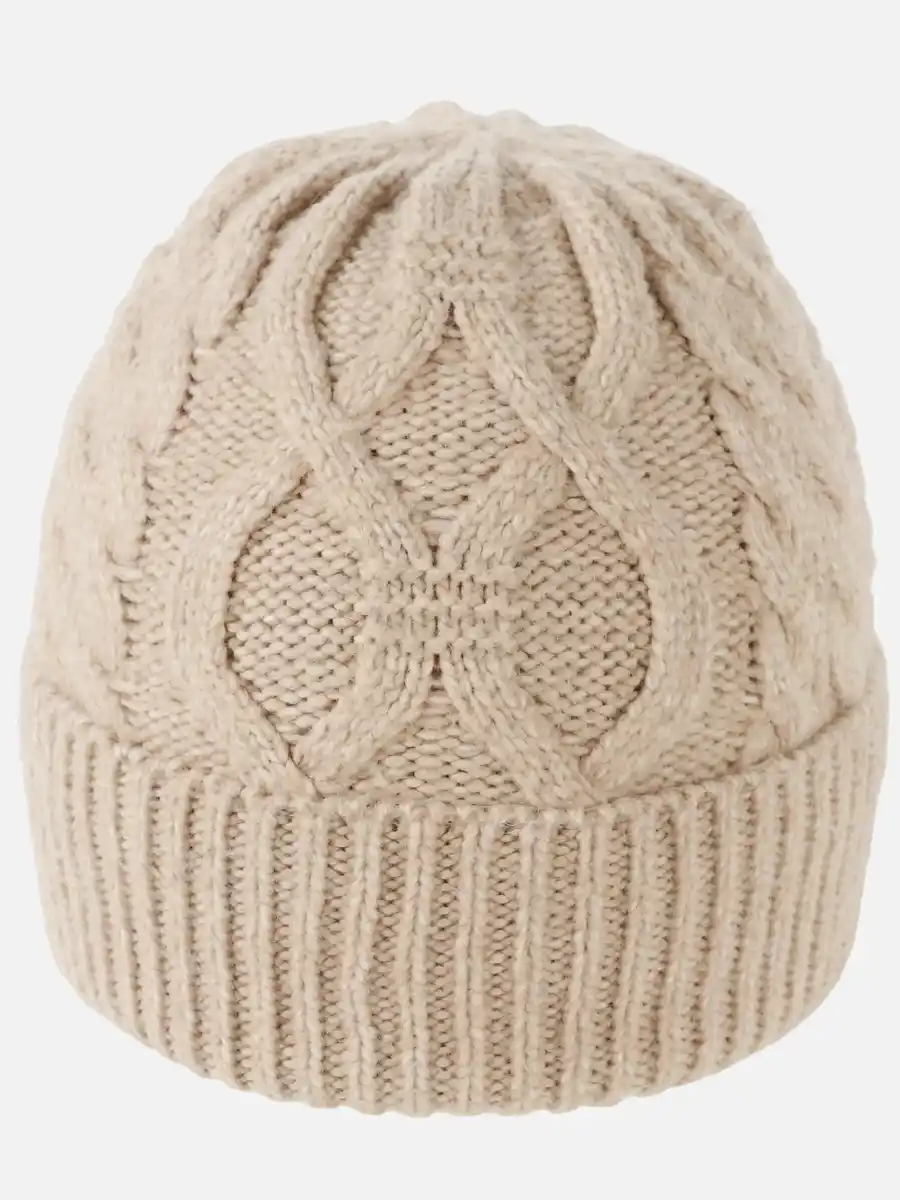 Bild 1 von Damen Strickmütze mit Umschlag Beige