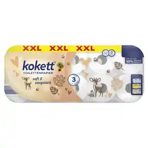 KOKETT Bedrucktes Toilettenpapier XXL, 3-lagig