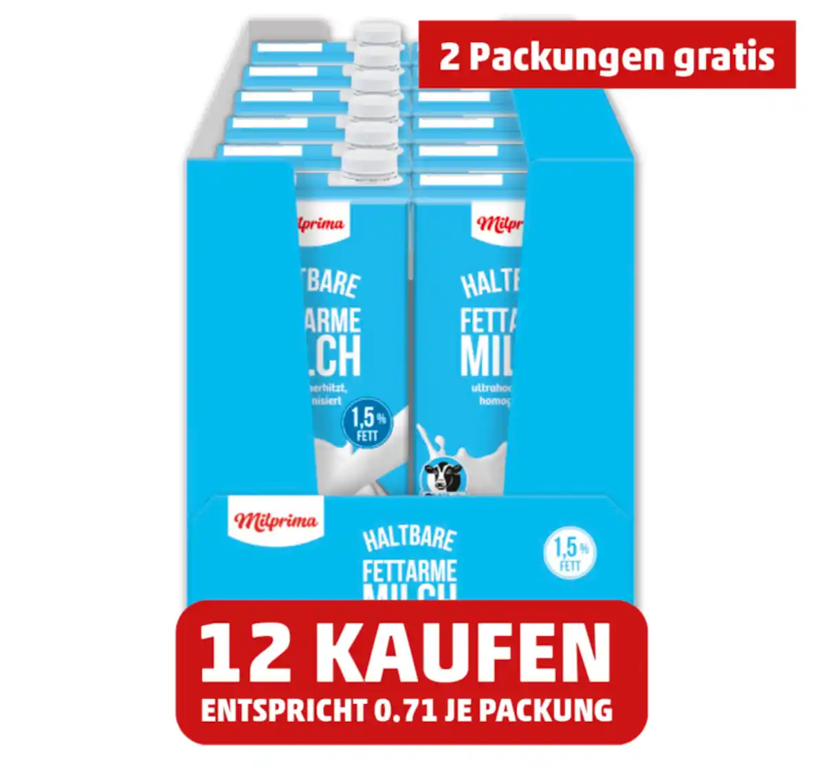 Bild 1 von MILPRIMA Haltbare fettarme Milch*