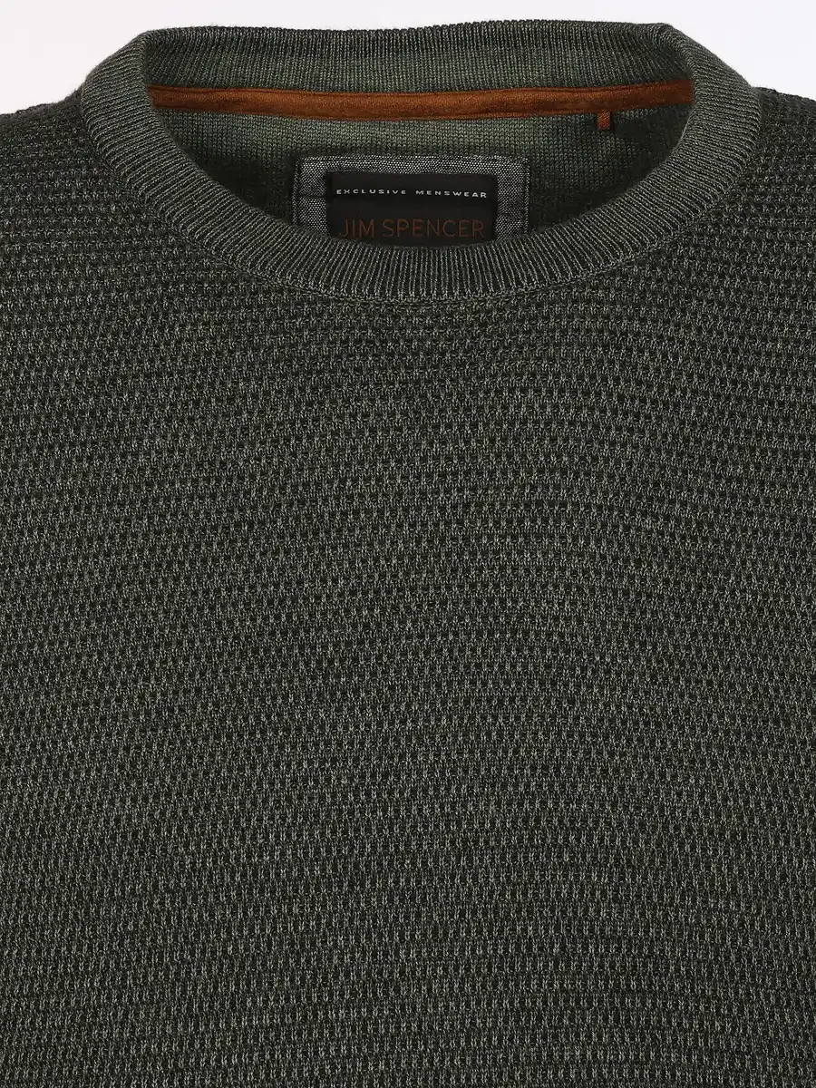 Bild 3 von Herren Pullover in Waffelstruktur Oliv
