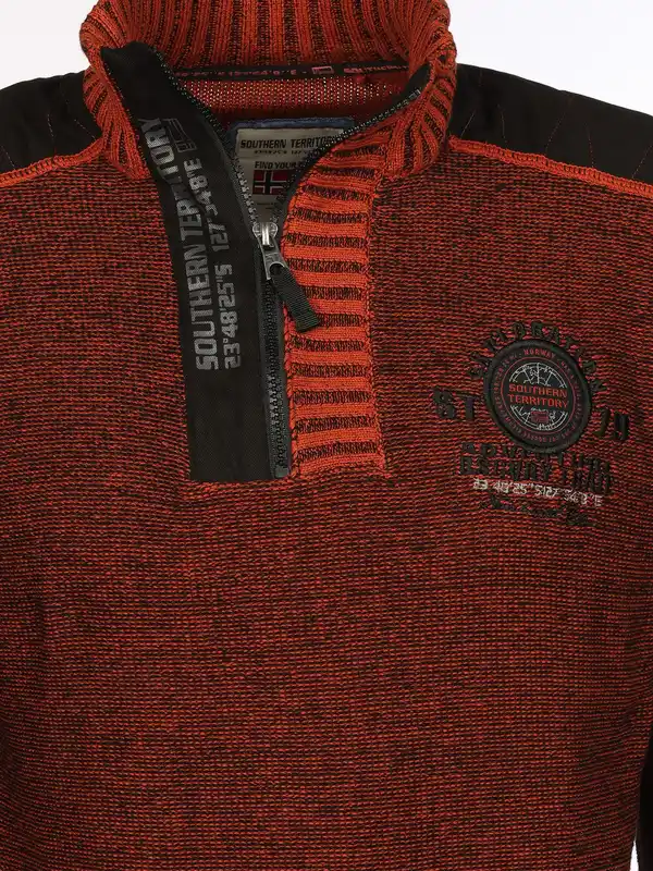 Bild 3 von Herren Stricktroyer mit Stickerei Orange