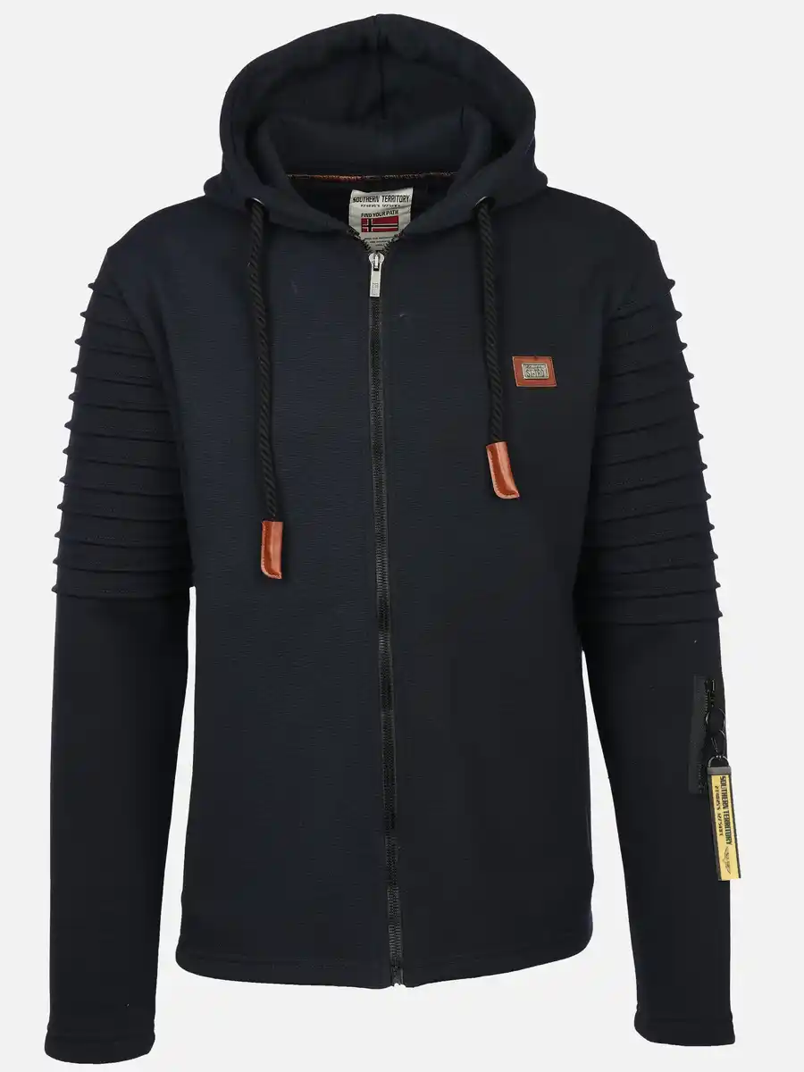 Bild 1 von Herren Bikersweatjacke mit Kapuze Blau