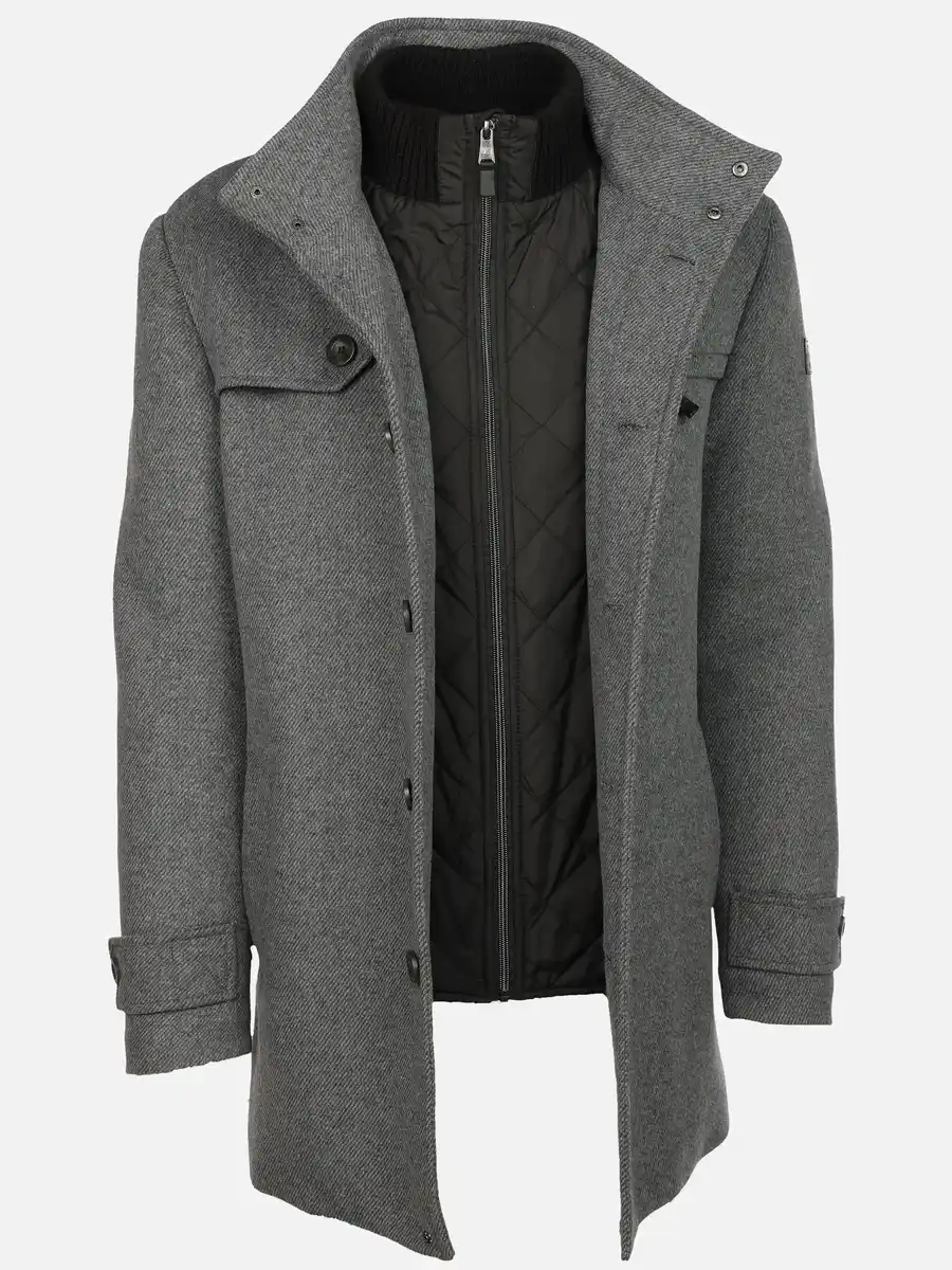 Bild 2 von Herren Wollmantel im 2in1 Look Grau