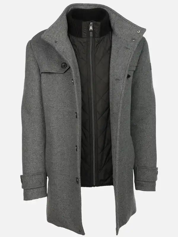 Bild 2 von Herren Wollmantel im 2in1 Look Grau