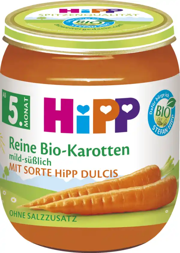 Bild 2 von HiPP Bio Reine Bio-Karotten mild-süßlich ab 5. Monat