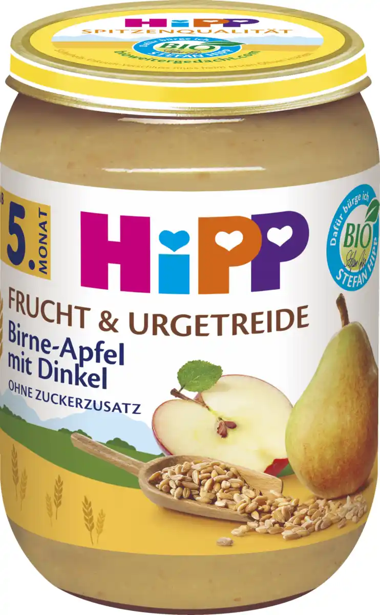 Bild 2 von HiPP Bio Frucht & Urgetreide Birne in Apfel mit Dinkel