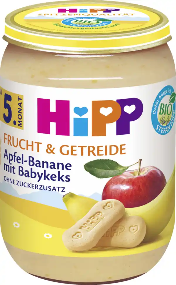 Bild 2 von HiPP Bio Frucht & Getreide Apfel-Banane mit Babykeks