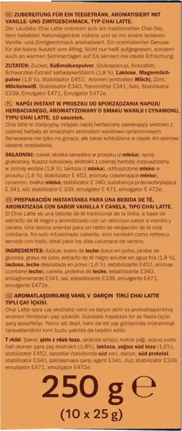 Bild 3 von Laudatio Chai Latte Milchtee-Getränk mit Vanille-Zimt-Geschmack