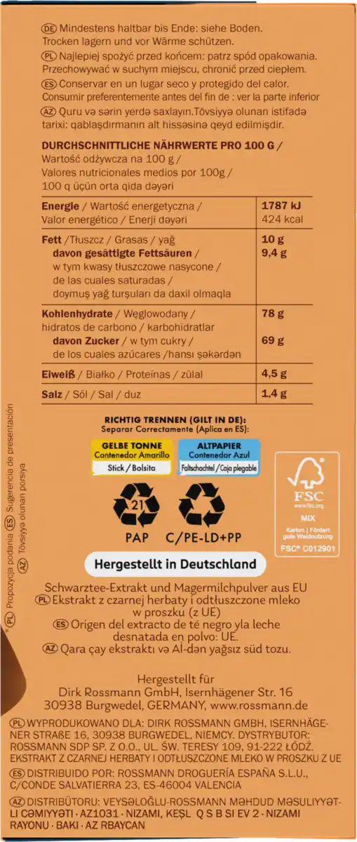 Bild 2 von Laudatio Chai Latte Milchtee-Getränk mit Vanille-Zimt-Geschmack