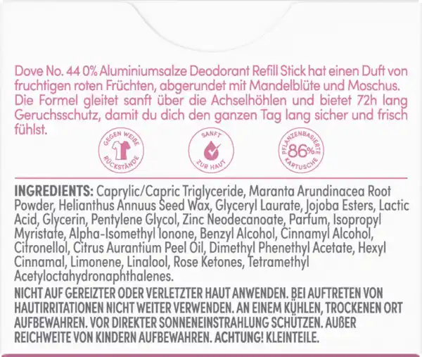 Bild 2 von Dove Refill Deodorant No. 44 Blüten & Rote Früchte Duft