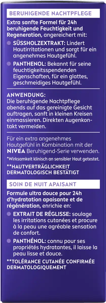 Bild 3 von NIVEA Nachtpflege Beruhigend Süssholzextrakt + Panthenol